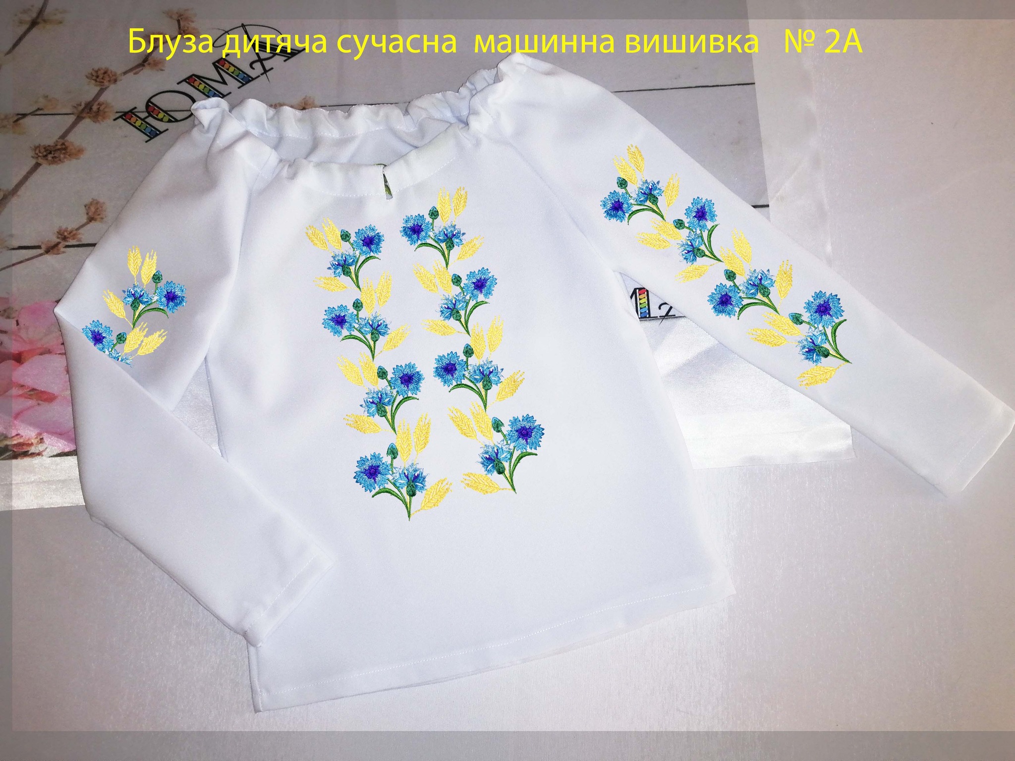 Дитяча блуза з машинною вишивкою Сучасна БДС МВ2А