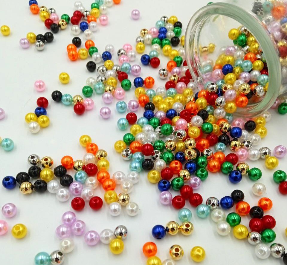 Пластикові перли намистини 8мм мікс