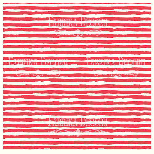 Деко веллум (лист кальки з малюнком) Червоно-білі смуги, 29х29см