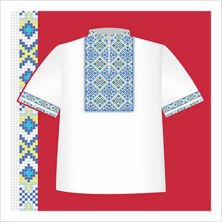 Схема вышивания на бумаге рубашки для мальчика СХ2-009