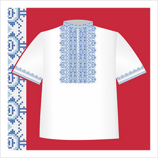 Схема вышивания на бумаге рубашки для мальчика СХ2-010