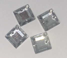 Камені пришивні квадратні срібні ДЭ-008