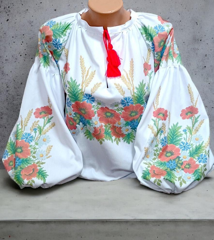 Пошита жіноча блуза для вишивання ПЖС- 136.1 (БОХО)