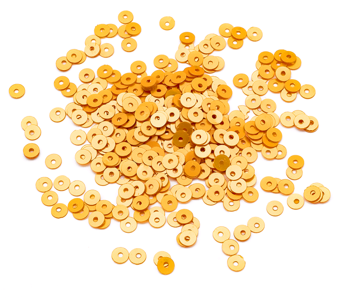 Паєтки круглі матові, колір жовто-помаранчевий 4мм УТ100024167