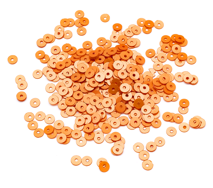 Паєтки круглі матові, колір оранжево-червоний 4мм УТ100024168