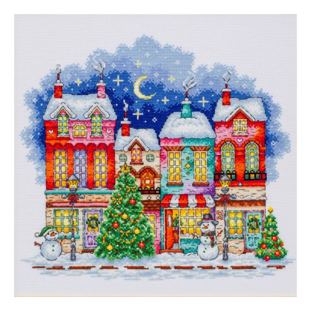 Набір для вишивання нитками (муліне ДМС) М-0260 Різдвяне місто