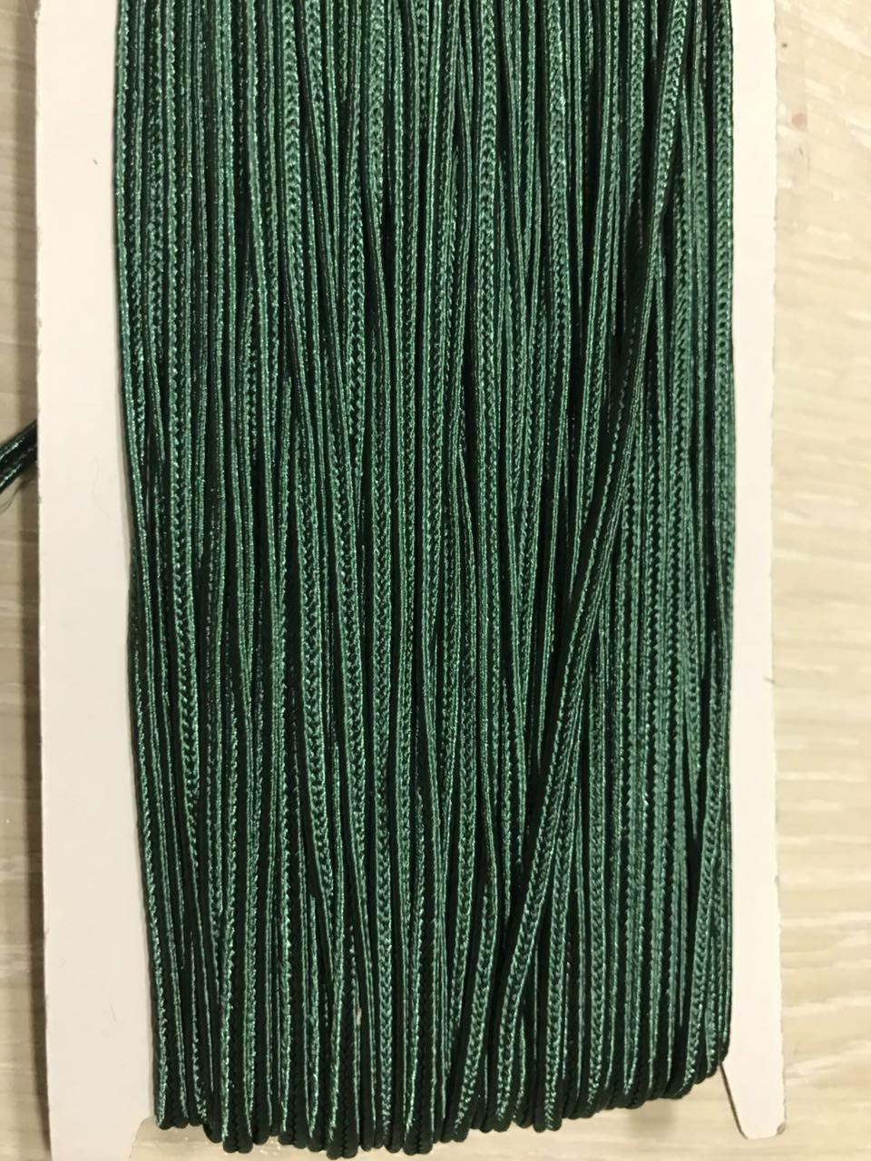 Шнур сутажний зелений, 3 мм