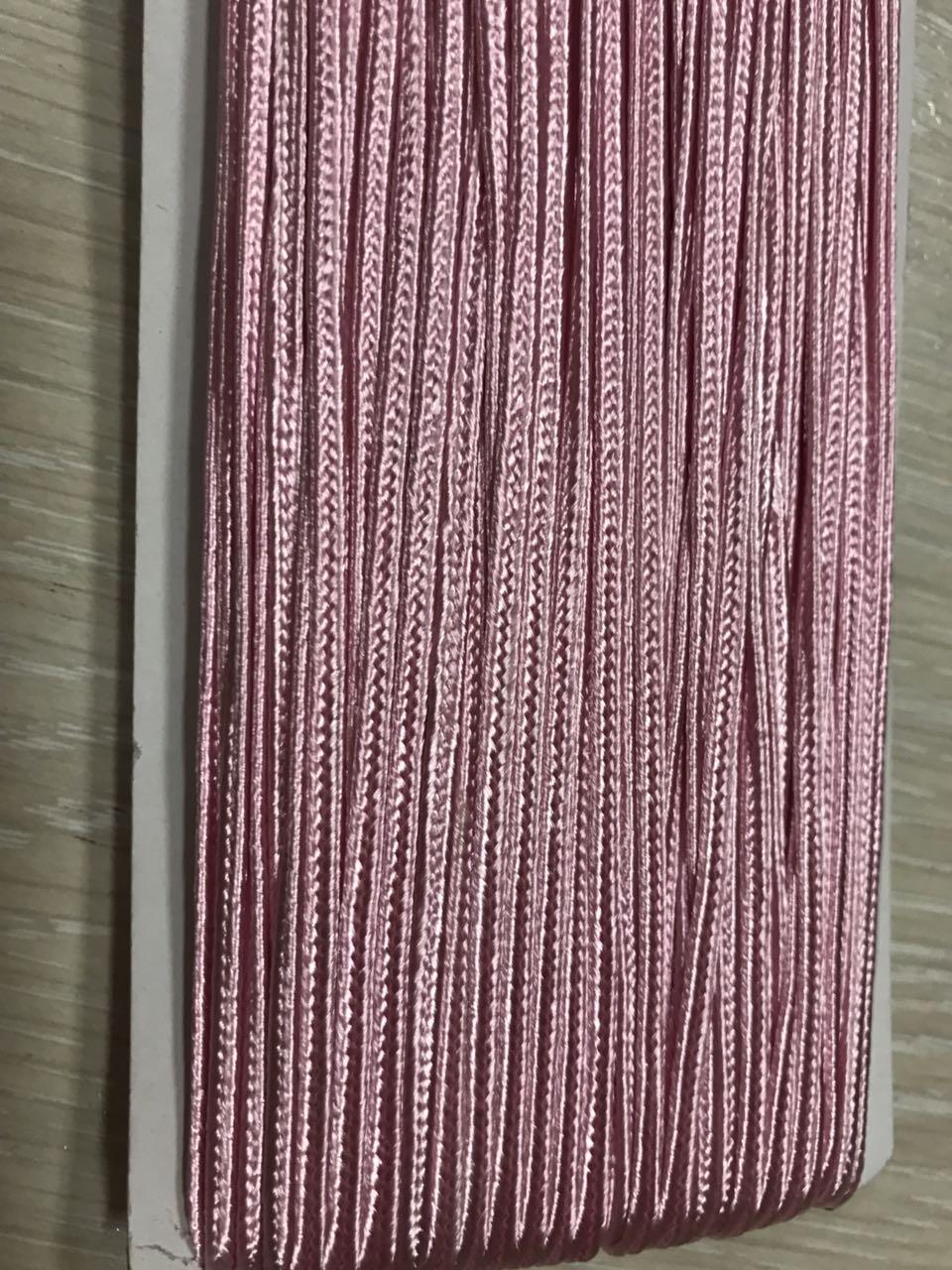 Шнур сутажний рожевий, 3 мм