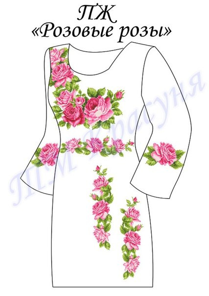 Заготовка на платье женское ''Розовые розы''