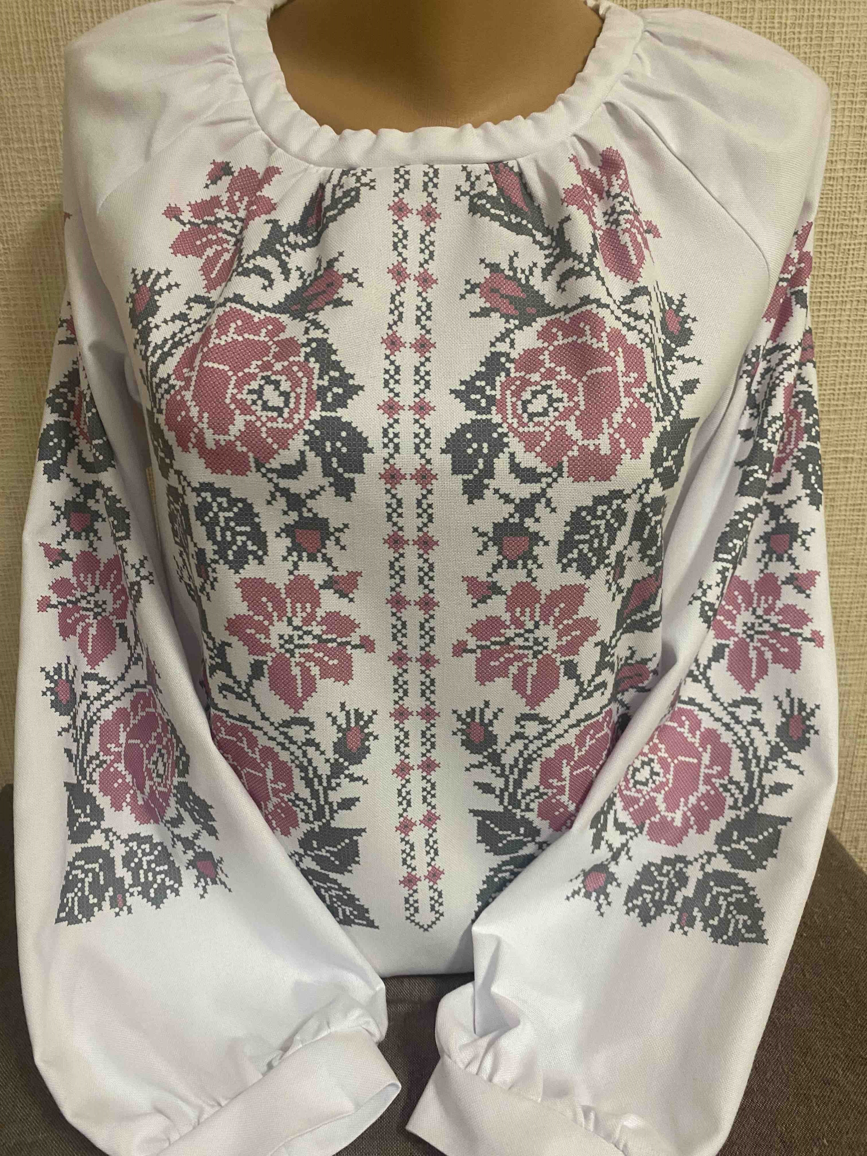 Пошита жіноча блуза для вишивання бісером або нитками ПЖС-052.3