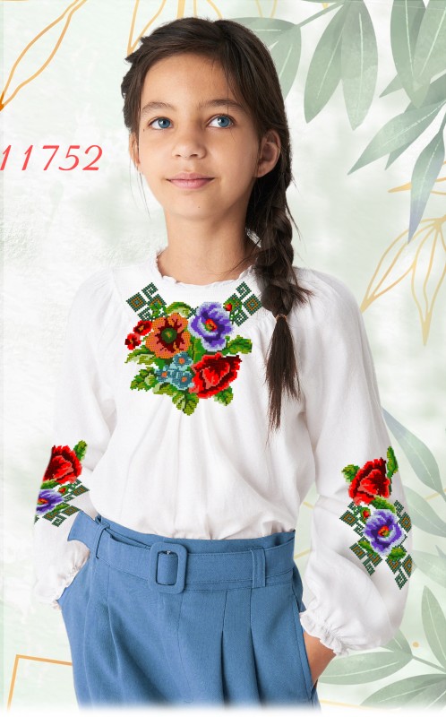 Пошита сорочка на дівчинку для вишивання 11752