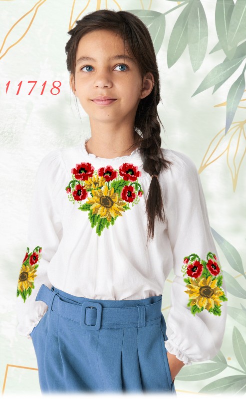 Пошита сорочка на дівчинку для вишивання 11718