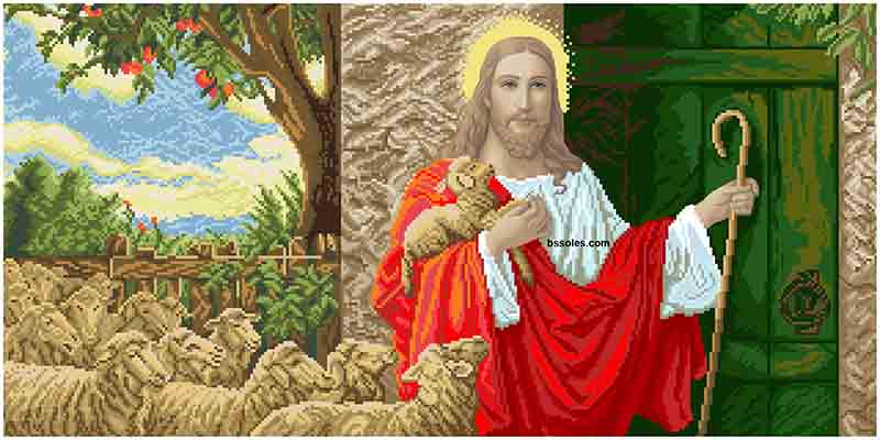 Схема для вишивки бісером ІСД-В Ісус стукає у двері (великий)