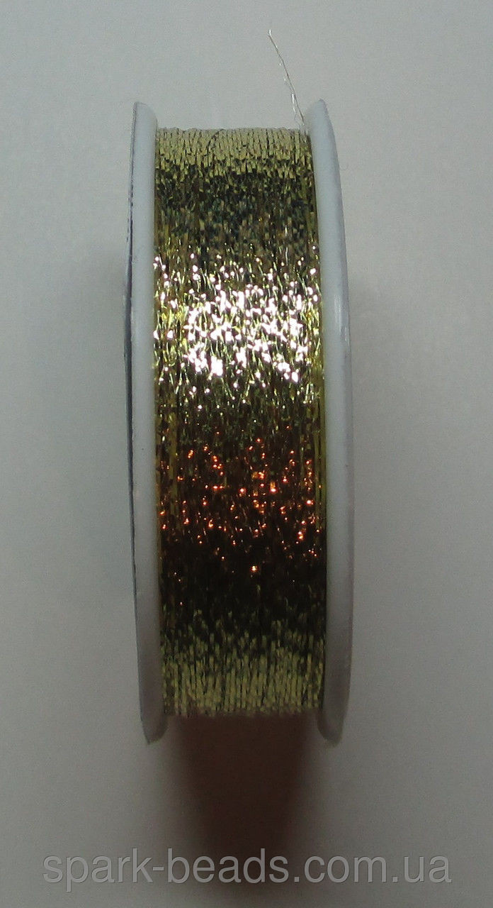 Люрекс Адель металлизированная нить плоская 04. Цвет золото