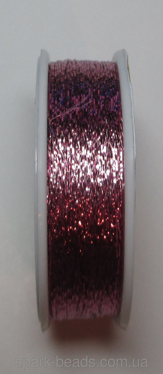 Люрекс Адель металлизированная нить плоская 08. Цвет розовый светлый