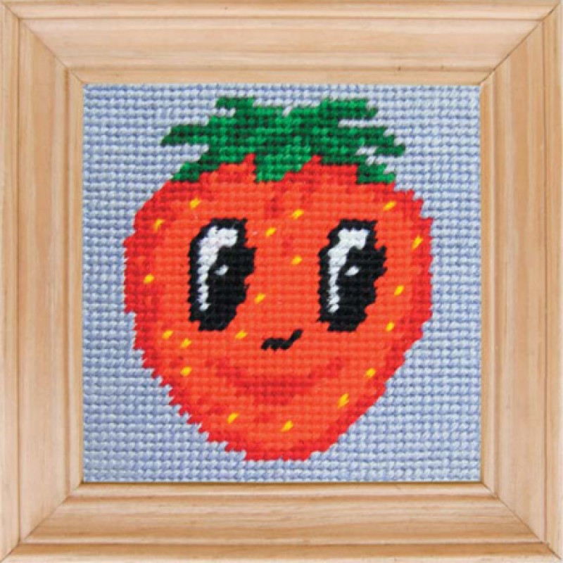 Схема на канве под вышивку нитками С-17. ВЕСЕЛАЯ КЛУБНИЧКА