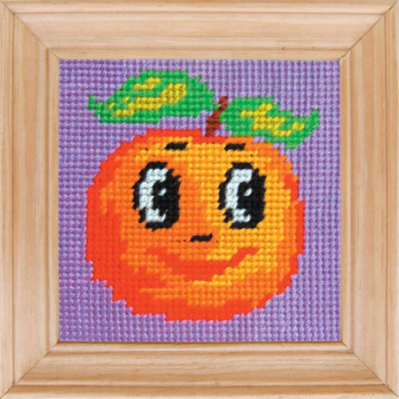 Схема на канве под вышивку нитками С-18. ВЕСЕЛЫЙ АПЕЛЬСИН