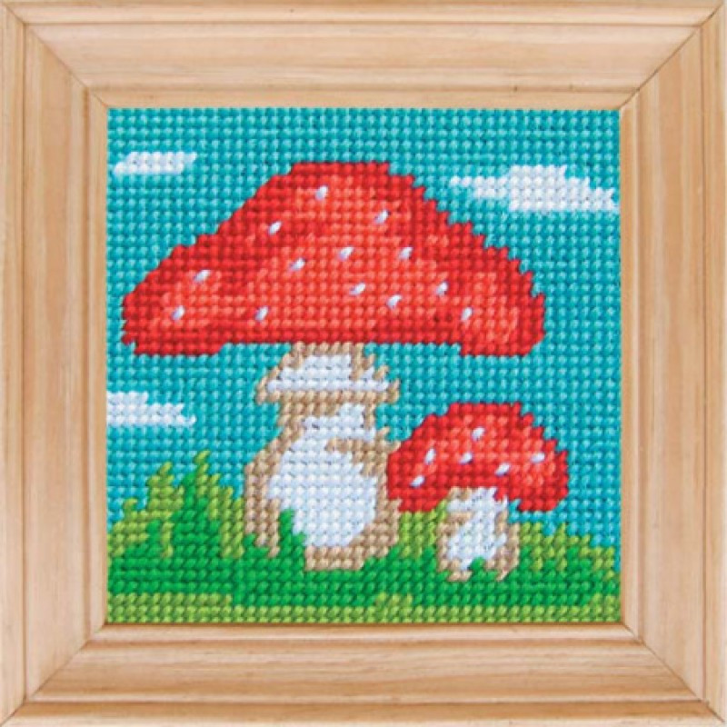 Схема на канве под вышивку нитками С-19. МУХОМОРЫ