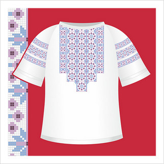 Схема вышивания женской сорочки с коротким рукавом СЖ2-003
