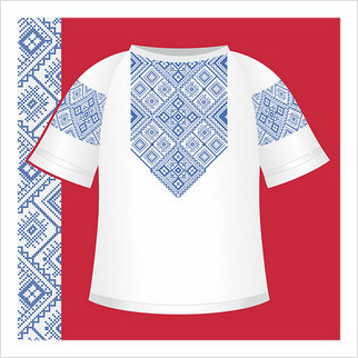Схема вышивания женской сорочки с коротким рукавом СЖ2-004