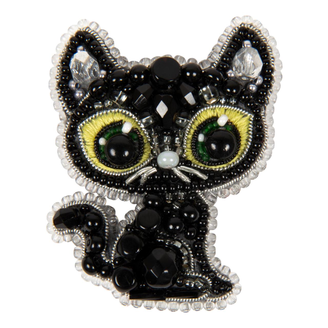Набір для виготовлення брошки Crystal Art БП-330 Чорний кіт