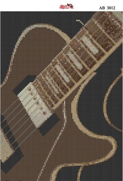Алмазна вишивка АВ 3012 Гітара (повна зашивка)