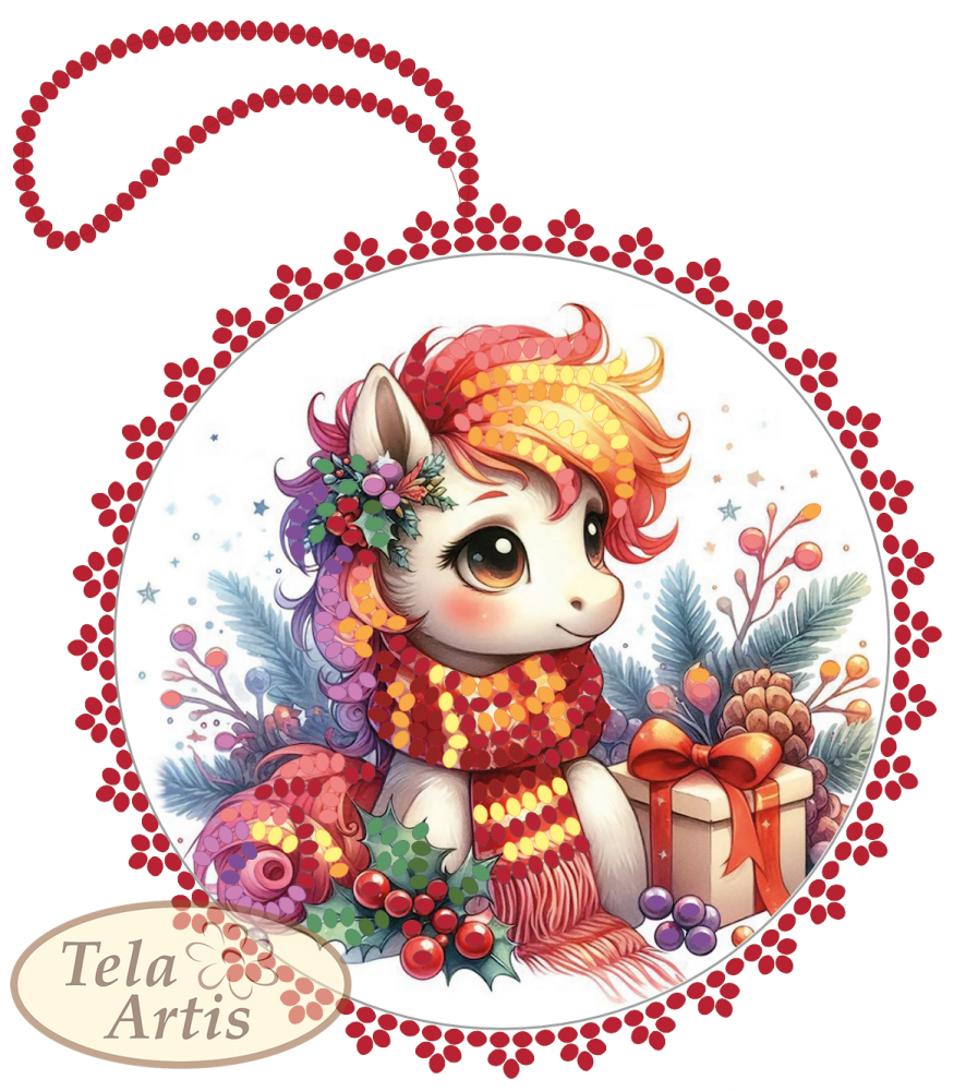 Схема для вишивки бісером ялинкової іграшки ВЛ-053 Вогняна гривка