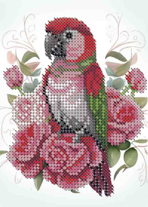 Схема для вишивки бісером А6-Д-097 Папуга