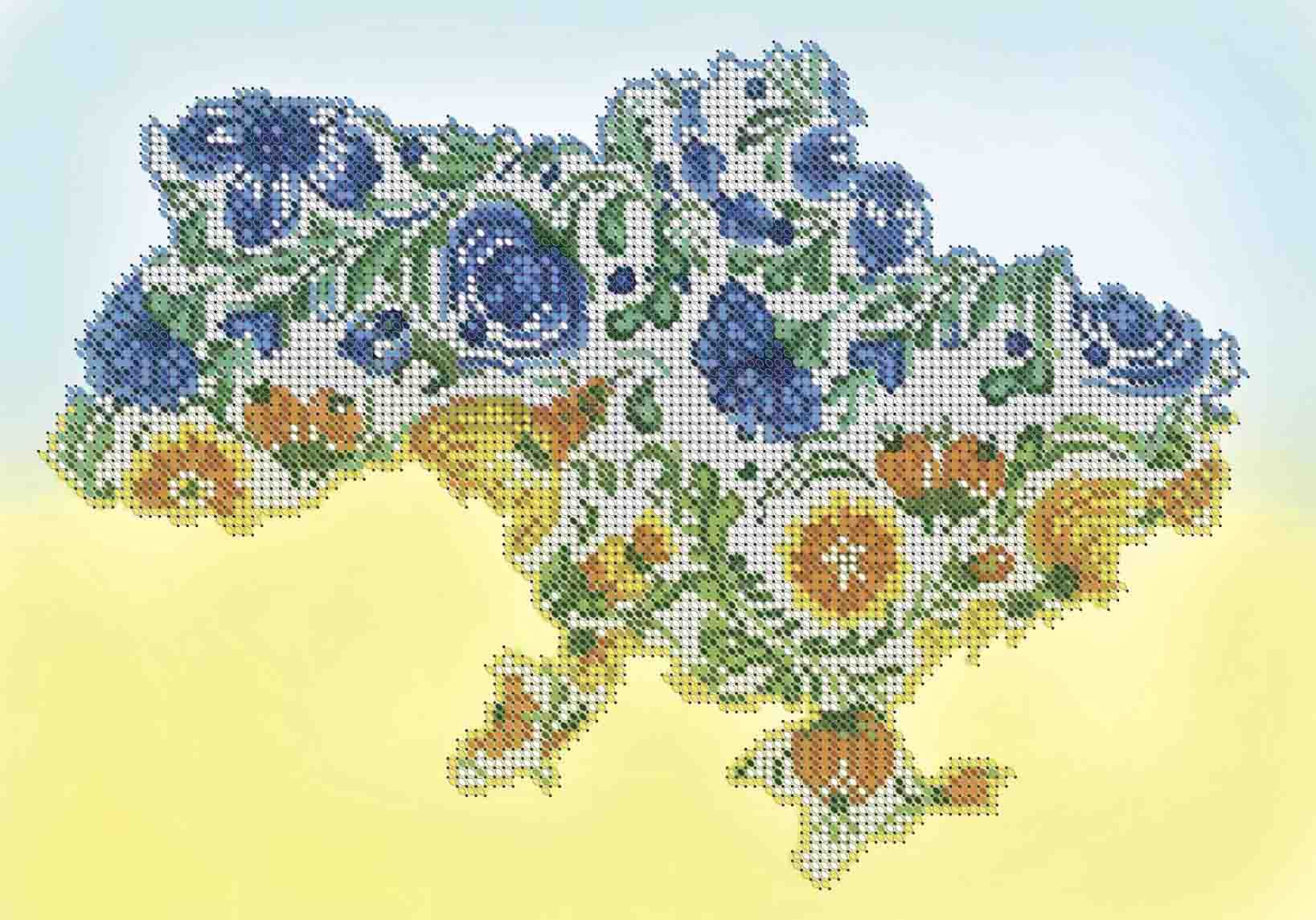 Схема для вишивки бісером А4-К-1241 Квіткова Україна 