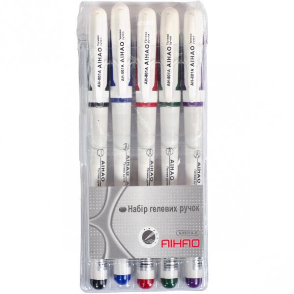 Набір ручок гелевих 801 A Original 5 кольорів