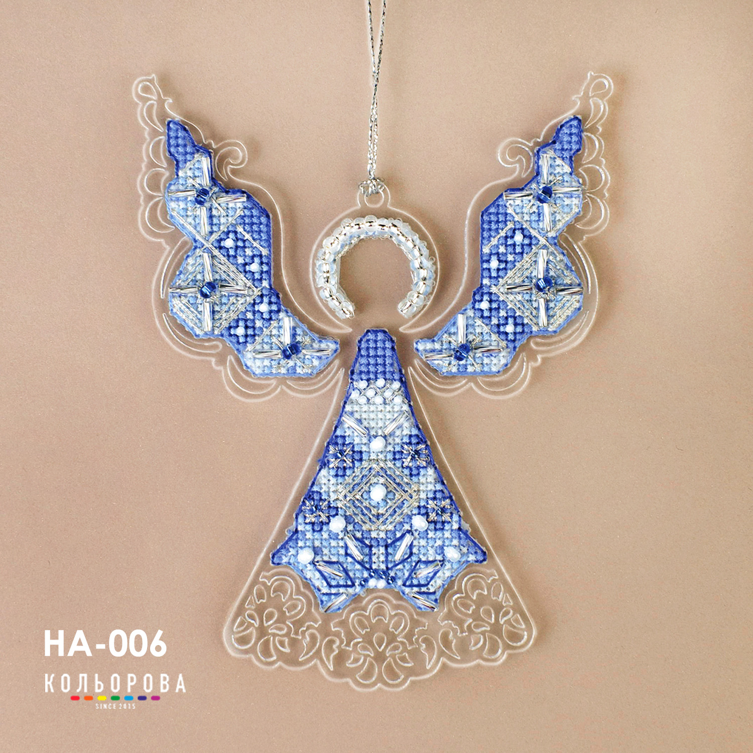 Набір для вишивки новорічної іграшки на акрилі НА-006 Крижане сяйво