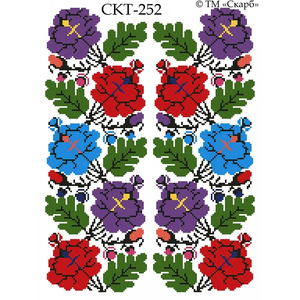 Термоналіпка з малюнком для вишивання СКТ-252 Борщівські узори (варіант 3)