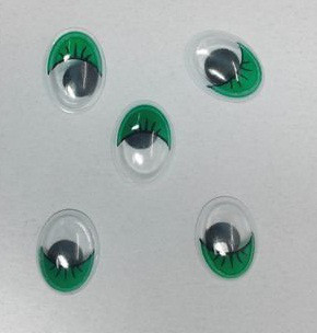 Глазки с подвижным зрачком зеленые 12 х 16 мм 