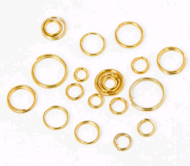 Колечка подвійні залізні, колір золото 4~10мм УТ100012441