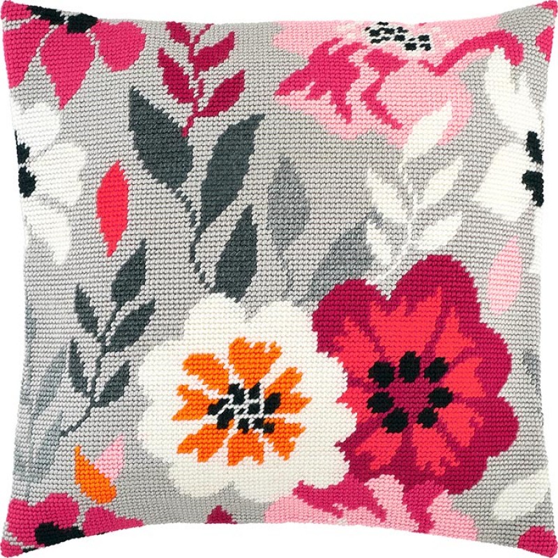 Набір для вишивки подушки V-261 Рожеві квіти