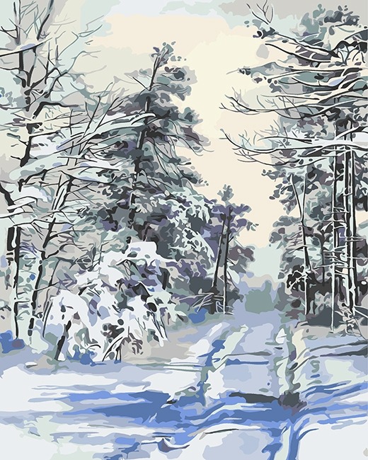 Набір для малювання картини за номерами 180604 У зимовому лісі