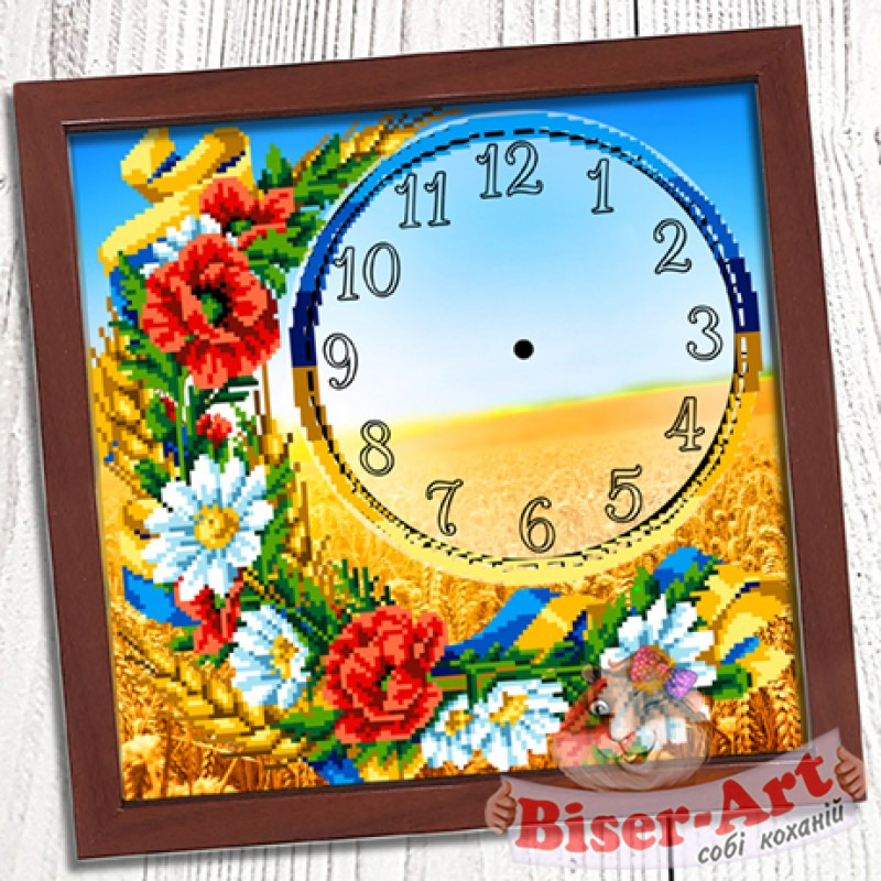 Схема для вишивки бісером годинника Biser-Art 002 Українське поле