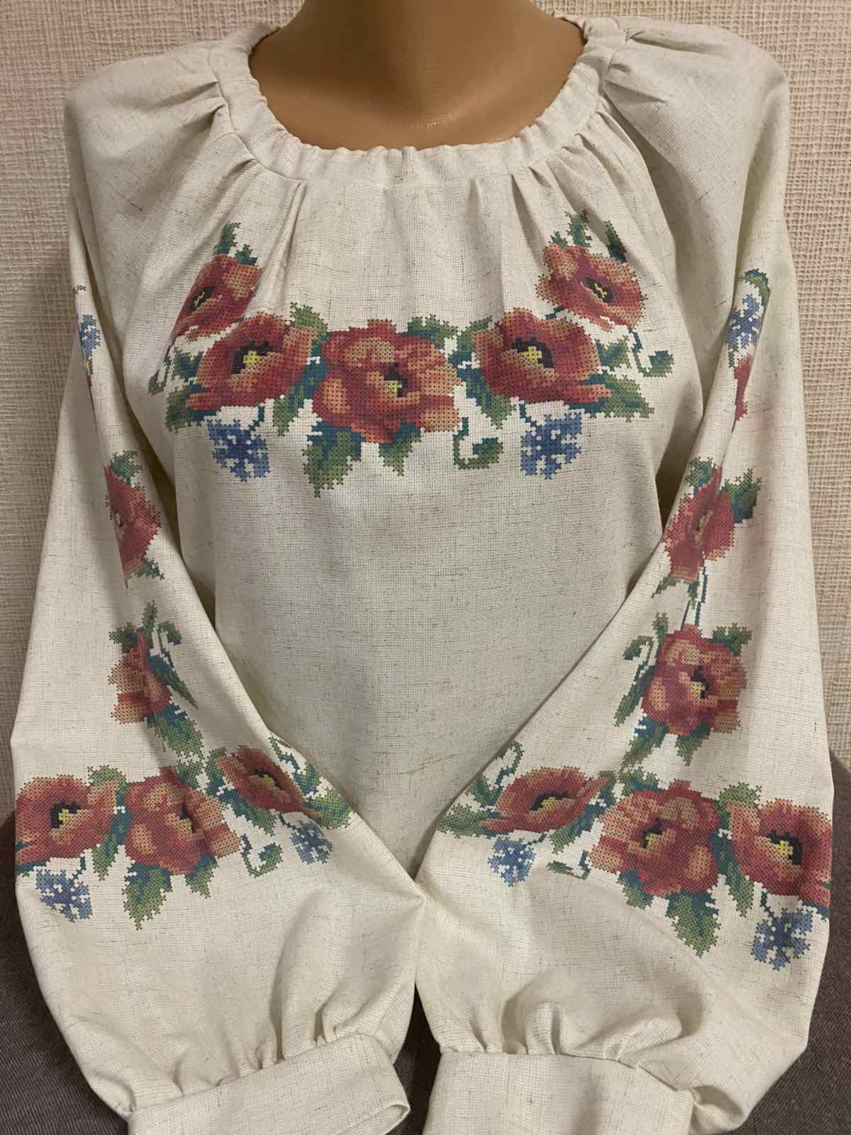 Пошита жіноча блуза для вишивання бісером або нитками ПЖС-048