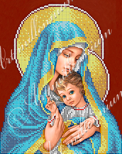 Схема для вышивки бисером R-0164 Дева Мария и Иисус