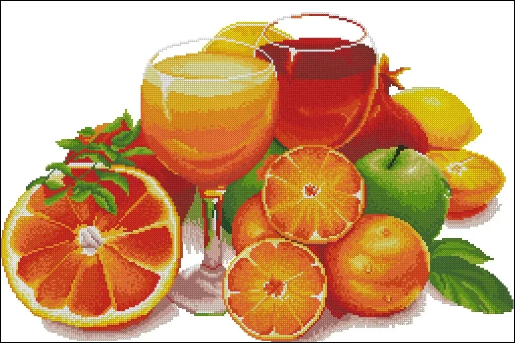 Схема для вишивання бісером або нитками А-2-018 Фрукти