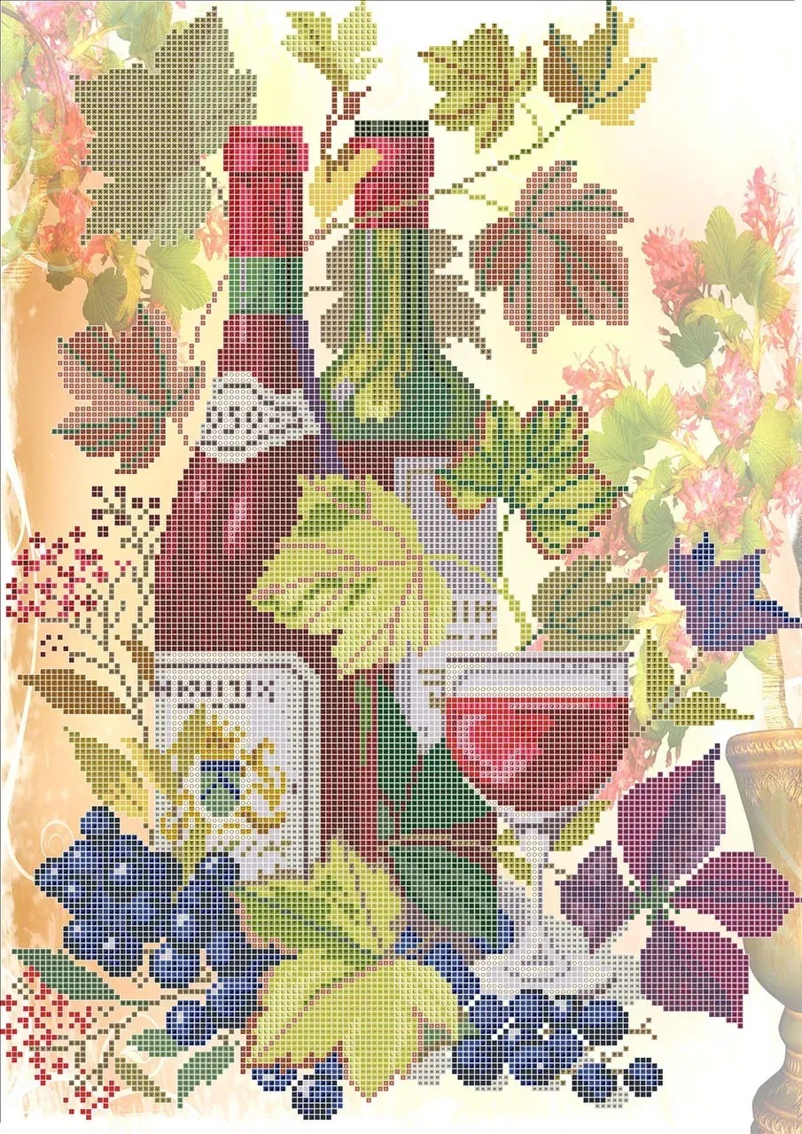 Схема для вишивання бісером або нитками С-95 Вино