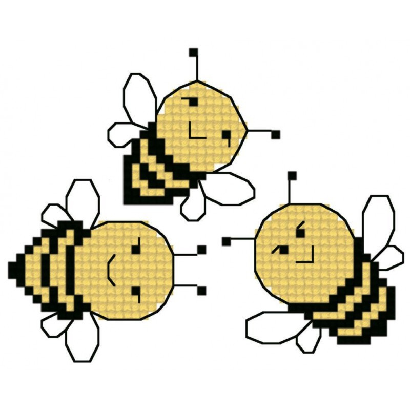 Водорозчинна канва із малюнком для вишивання хрестиком ВРК-21. Бджілки