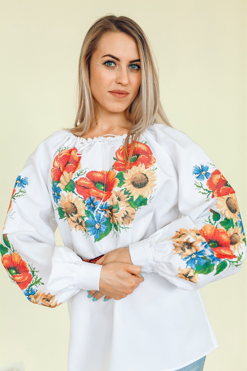 Пошита жіноча блуза для вишивання ШВЖ-32
