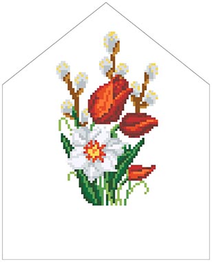 Набір для вишивання Великодня хустинка на лозу ТР-554 + бісер