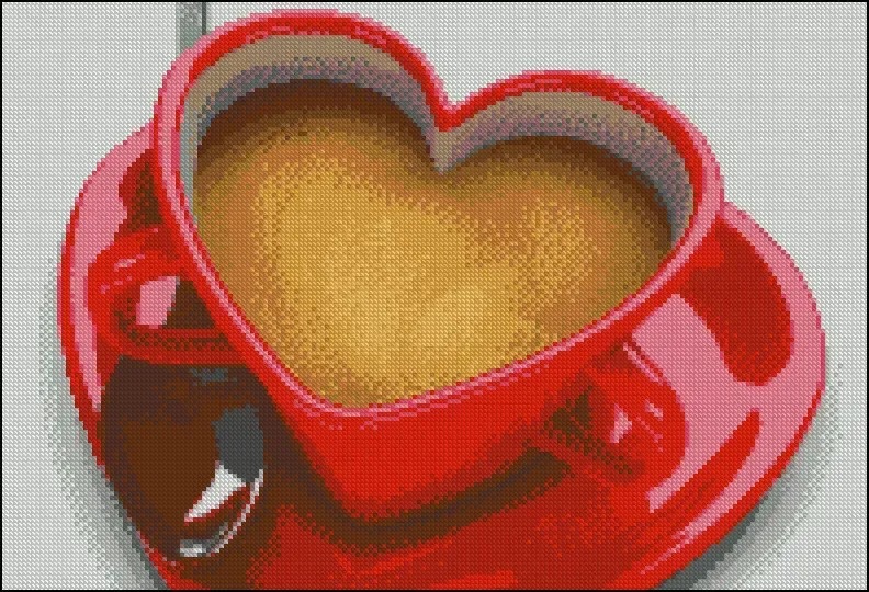 Схема для вишивання бісером або нитками АК-3-047 Улюблена кава