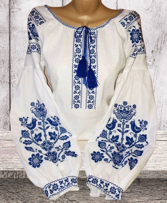 Пошита жіноча блуза для вишивання бісером або нитками ПЖС-184.1