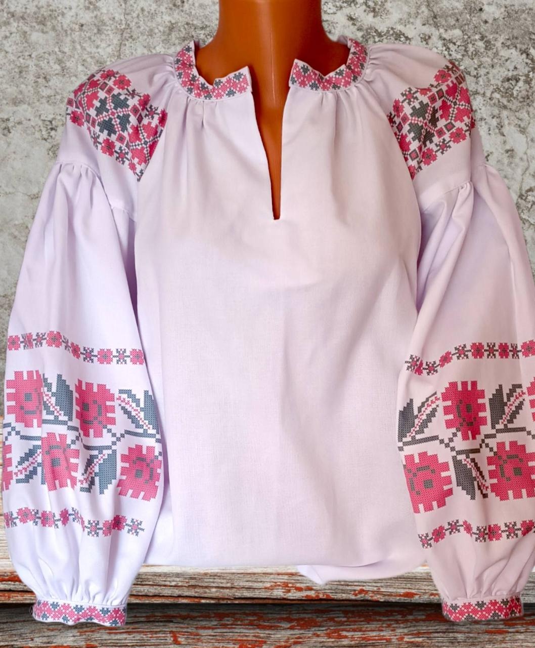 Пошита жіноча блуза для вишивання бісером або нитками ПЖС-349