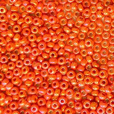 Бісер Preciosa Чехія №94140 яскраво-помаранчевий, непрозорий, райдужний