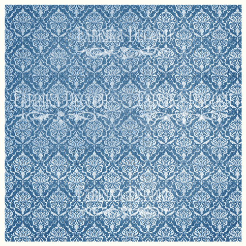 Деко веллум (лист кальки з малюнком) Синій Дамаск, 29х29см