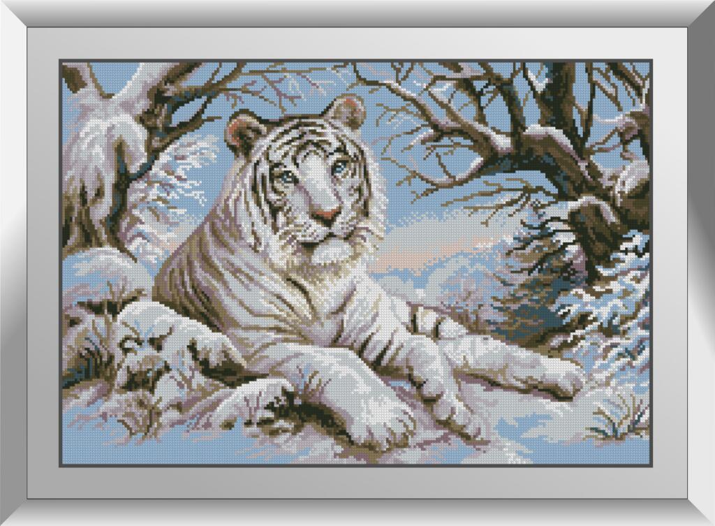 31265 Тигр в снігу. Dream Art. Набір алмазної живопису (квадратні, повна)